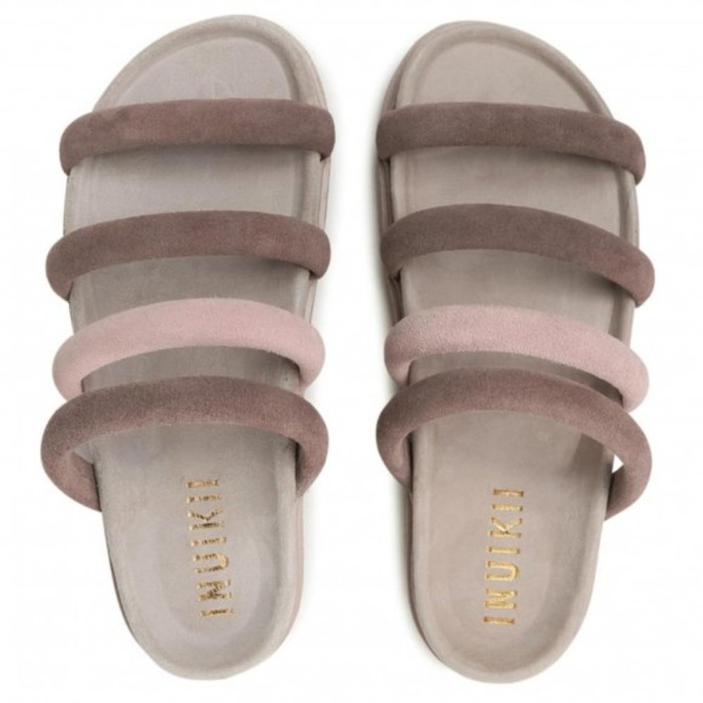 INUIKII Tube Platform Slides Taupe/Rose - Picture 4 of 10